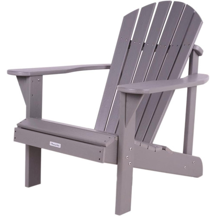 Садове крісло MaximaVida Adirondack з підставкою для ніг Montreal Grey Plastic - Низькі витрати на догляд