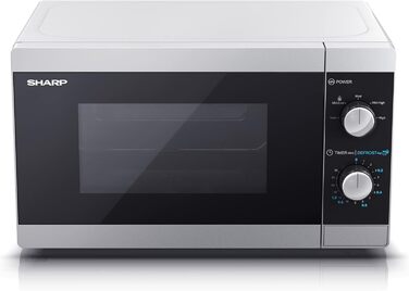 Мікрохвильова піч SHARP MS01ES (мікрохвильова піч 800 Вт, 5 рівнів потужності, функція розморожування, розміри 440x258x344см), сріблястий