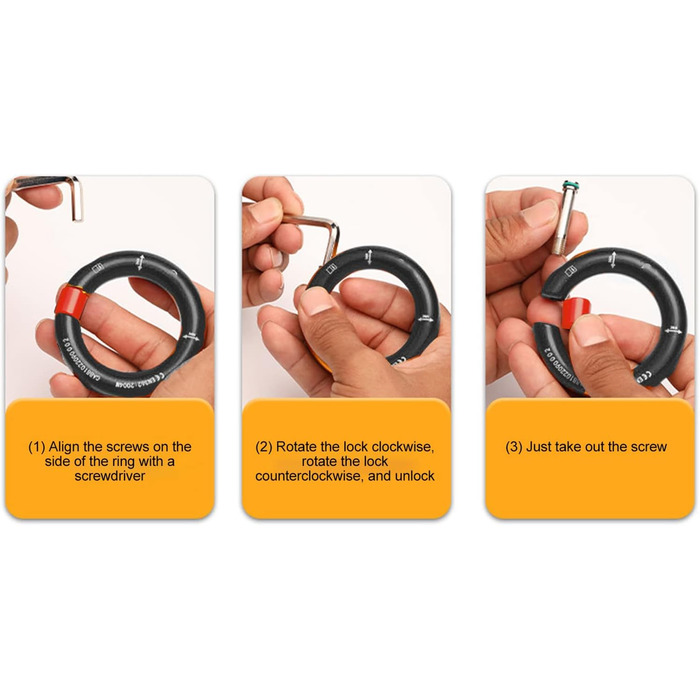 Кільце для спуску на мотузці HERCHR, алюмінієвий сплав 24 кН, отвір, знімний з&39єднувач для скелелазіння, точка з&39єднання запобіжного кільця ущільнювача для скелелазіння, гамак Tree Surgeon, чорний