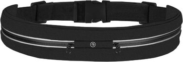 Пояс для бігу Fanny Pack Jogging - водонепроникний, регульований, 2 відділення для смартфона Key Money Headphones Плоска спортивна