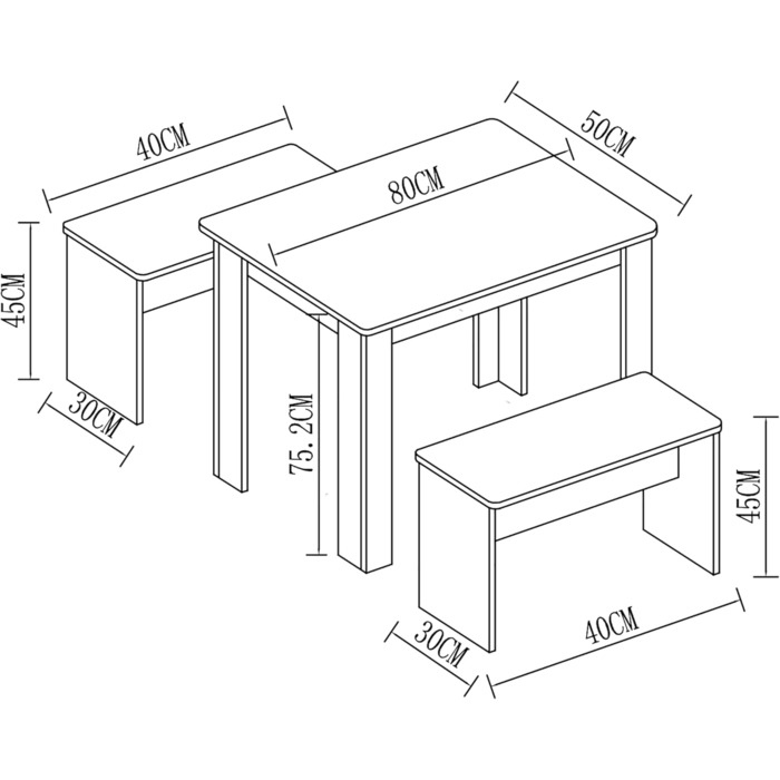 Дерев&39яний обідній гарнітур Лавка Кухонний стіл Обідній набір Стіл Група Стіл Лавки Esal L Білий