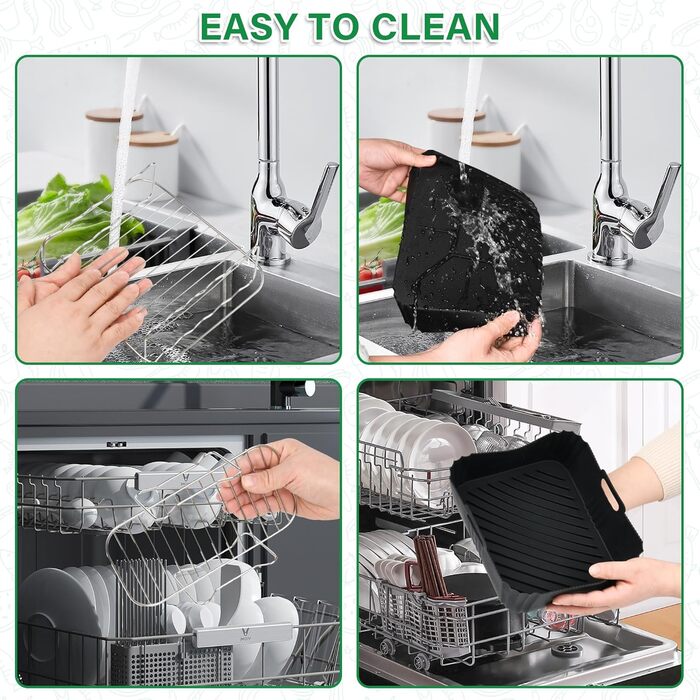 Набір аксесуарів для фритюрниці Hivio для фритюрниці Tefal 5.2 л/3.1 л, аксесуари 7 шт. аерофритюрниця, силіконова форма для фритюрниці, сумісна з Tower T17099, Lakeland 5 л/3 л і Salter Ek5729