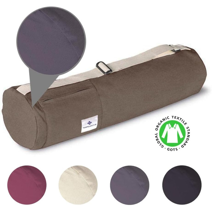 Сумка для килимка для йоги/фітнес-килимка 67x17 см, сумка з бавовняного льону, антрацитово-сірий колір, ручка для перенесення, натуральна, сумка для перенесення килимка для йоги, пілатесу, фітнесу, спорту