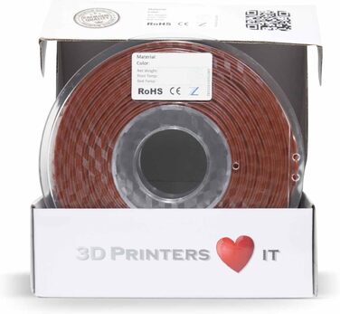 Мм КАВА-КОРИЧНЕВИЙ 1кг нитка для 3D-друку преміумкласу, легко друкується, ідеально підходить для моделей та прототипів, 3D PLA 1.75