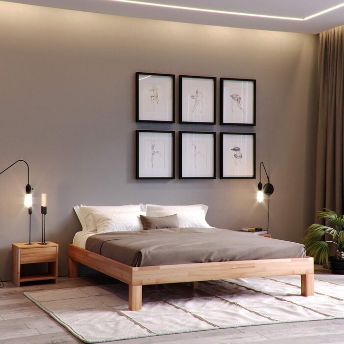 Ліжко Krok Wood Jana з масиву бука (100 x 200 см)