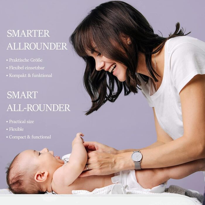 Пеленальна дошка - 87x44,5 см Дерев'яна пеленальна стільниця білого кольору Прикріплений пеленальний килимок для ліжечка Високоякі