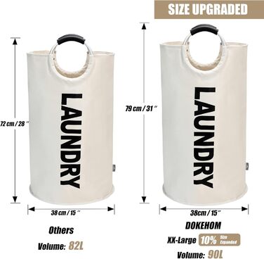 Великі складні кошики для білизни, розбірні мішки для білизни, сумка для одягу (бежевий, L) ONE-WAY Beige 90L, 90L