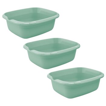 Універсальна миска keeeper bjrk 3 шт. з носиком, квадратна, 9 л, 38 x 32 x 14 см, колір Nordic Green