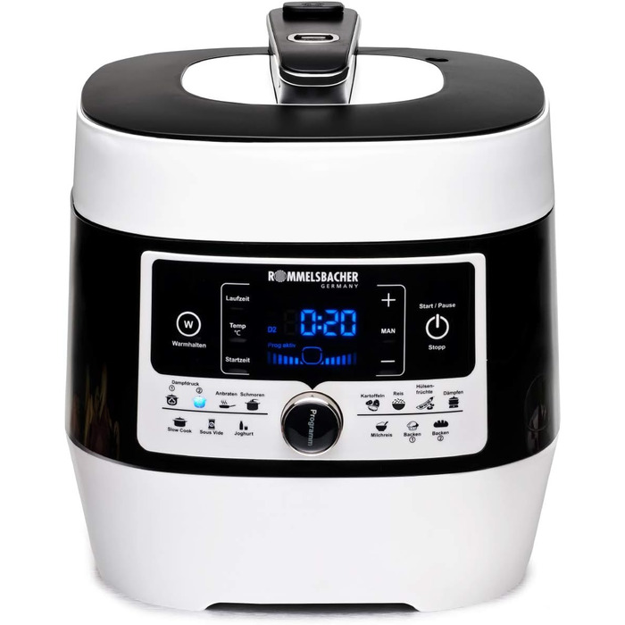 Електрична пароварка MD 1000 'MeinHans - оригінал - 14 автоматичних програм, регульованих від 40 C до 170 C, 2 рівні тиску пари, к