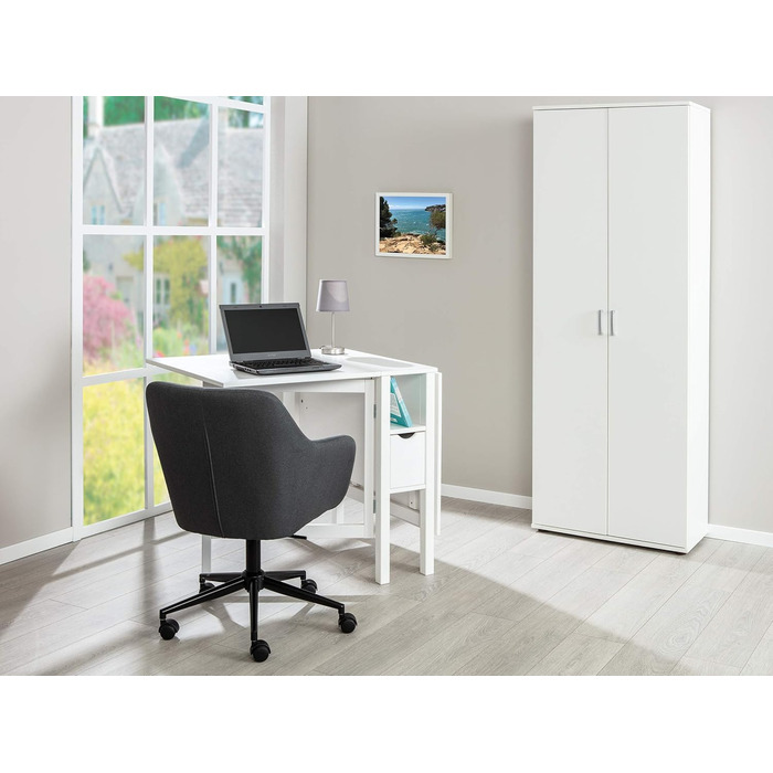 Багатоцільова шафа Картотечна шафа Універсальна шафа 2 дверцята Ширина 70 см Глибина 34 см Висота 190 см вкл. 5 полиць Меламінове покриття Arconati Білий стелаж