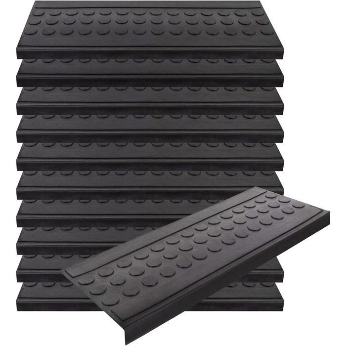 Гумовий килимок для сходів casa pura - 25 x 75 см - набір з 10 стійких до погодних умов та протиковзких килимків для сходів - гумо