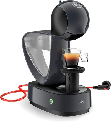 Кавова капсульна машина Krups KP173B Nescaf Dolce Gusto InfinissimaГарячі та холодні напоїТиск насоса 15 барРучне дозування водиРезервуар для води 1,2 лАвтоматичне вимкнення1500 Вт 30,5x18x40 см, космічний сірий космічний сингл