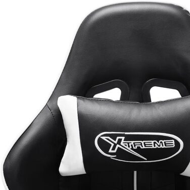 Геймерське крісло, офісне крісло, чорно-біле, штучна шкіра