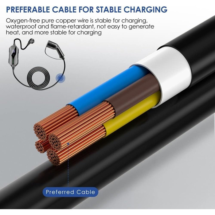 Зарядний кабель для електромобілів тип 2 7,5 м Zimking 6/8/10/13/16 А Регульовані зарядні пристрої для електромобілів з цифровим д