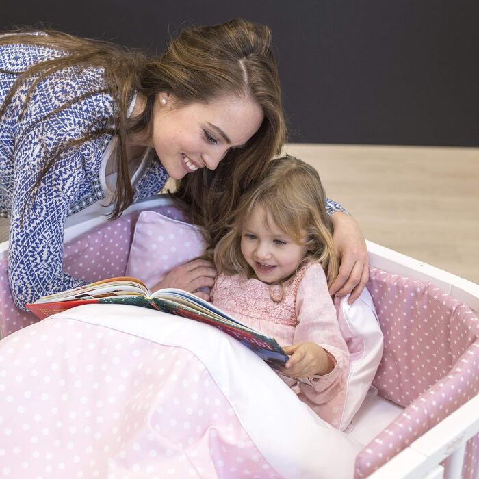 Комплект для переобладнання дитячого ліжка babybay для приліжкових ліжечок, плавне регулювання, підходить для моделі Maxi та ліжка Boxspring / дитячого ліжка, розмір 140 см x 89 см, виготовлений з масиву бука, білий лак