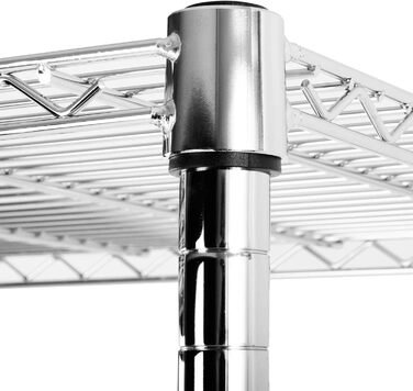 Кухонна полиця Floordirekt, дротяна полиця, металева полиця Вантажопідйомність приблизно 70 кг на полицю Багатофункціональна полиця для зберігання, полиця для ванної кімнати, складська полиця, полиця для підвалу Хромована (60x35x90 см 3 полиці) Everest 60