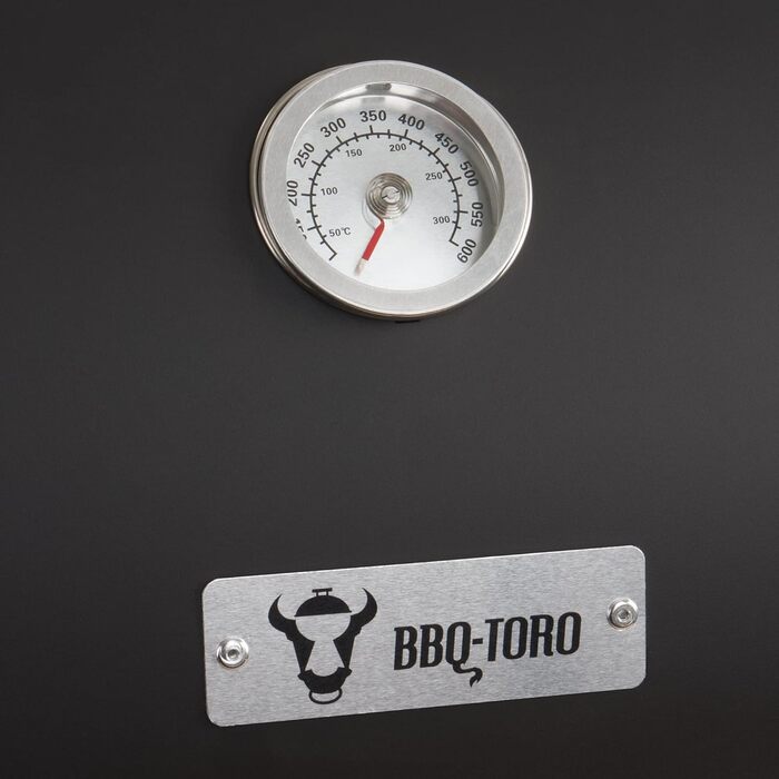 Візок для вугілля BBQ-Toro з кришкою Ø 80 x (L) 42 см Візок для вугілля преміум-класу мобільний, вкл. термометр, підставка для під