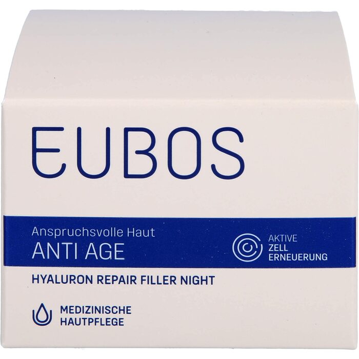 Нічний крем-заповнювач з гіалуроновою кислотою Eubos Hyaluron Repair, 50 мл
