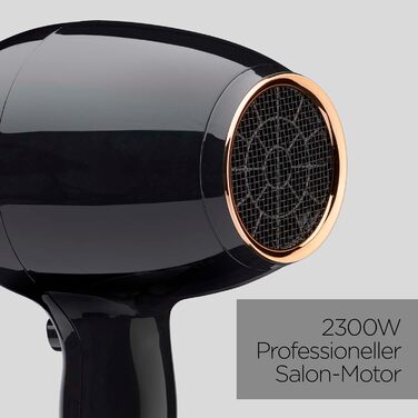 Фен BaByliss Pro Power D5245E EU Потужний (2300 Вт), професійний AC-двигун, іонна технологія проти особливого пушення, 3 температурні та 2 швидкісні режими, чорний