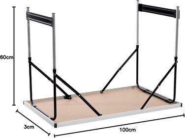 Алюмінієвий кемпінговий стіл Spetebo з регульованою висотою 100x60 см - регулюється по висоті до 4 рівнів (73, 80, 87 та 94 см) - практично складається