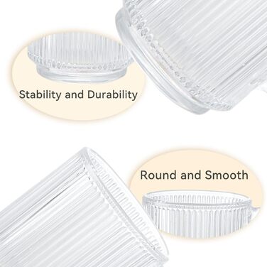 ПРОЕКТУВАННЯ Д.М MASTER4 шт., 350 мл - скляні кавові чашки преміум-класу з кришкою та ложкою, класична чашка для кави з вертикальн