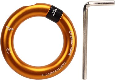 Алюмінієве кільце для спуску Fockety 24 KN, натяжне кільце 2,75 дюйма, з&39єднувальне кільце з отвором 0,47 дюйма, з&39єднувач для мотузки для рятувальників, будівельників, рятувальних робіт, килимок для слеклайну, золотистий