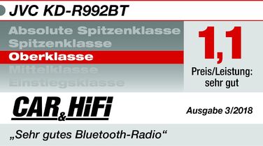 Автомобільна радіостанція JVC KD-T702BT CD з Bluetooth гучного зв'язку (високопродуктивний тюнер, звуковий процесор, USB, Android і Spotify Control, 4x50 Вт, червоний/чорний) (USB/BT/багатобарвний, одинарний)