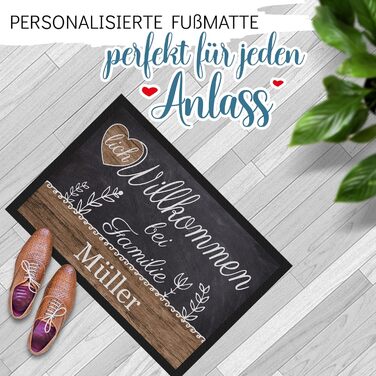 Персоналізований килимок для дверей з іменем &quotКоролівський&quot - Ласкаво просимо - Подарунки на новосілля Нековзний, 60x40 см з гумовим краєм