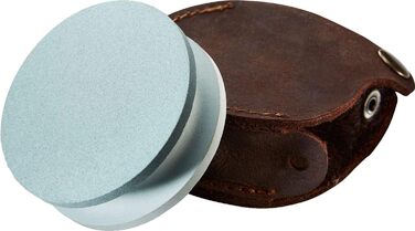 Точильний камінь, 840792, Преміум-класу (зернистість 180/600) у стильному та міцному шкіряному чохлі, універсальний розмір, сірий