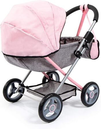 Затишна лялькова коляска, складна, з сумкою та ковдрою, сучасна, джинсово-сіра, рожева з метеликом, 46 см, 12733AA