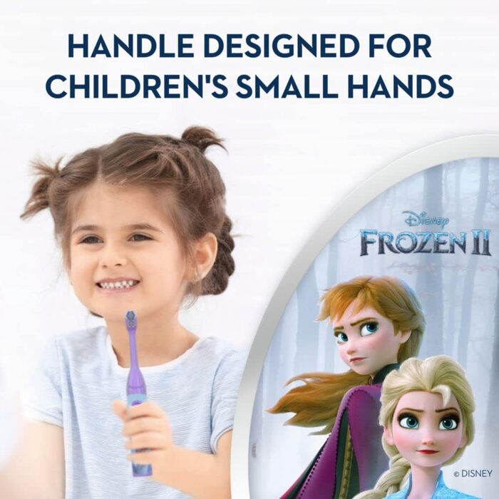 Дитяча зубна щітка Oral-B Pro-Health Jr. з живленням від батареї з Disney's Frozen, Soft, 1ct, стилі можуть відрізнятися Кольори та дизайн різняться