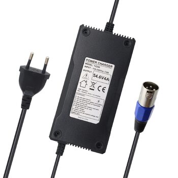 Блок живлення зарядного пристрою 54,6 В 4 А для зарядного пристрою 48 В з акумуляторами 13S для електровелосипеда, скейтборда, велосипеда