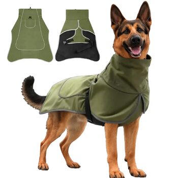 Водонепроникний дощовик для собак, регульований дощовик для великих та середніх собак, вітрозахисний теплий костюм для собак, лабрадор, хаскі (зелений, розмір M) M Зелений