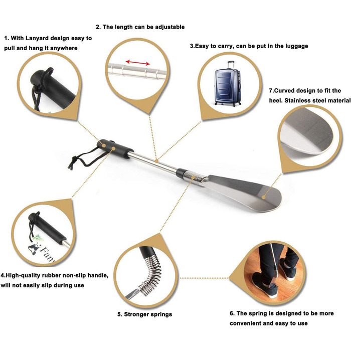 Преміум-лопатка з довгою ручкою, від 40,6 см до 78,7 см, регульований розширювач - висувний і складаний, нержавіюча сталь, телеско