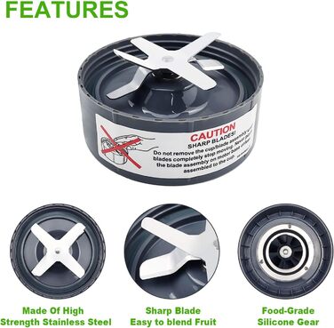 Змінні леза соковижималки, сірі, підходять до оригінальної серії лез NutriBullet 600W/900W Pro Extctor із силіконовим ущільнювальним кільцем для запасних частин леза блендера NutriBullet 900 Вт - сірого