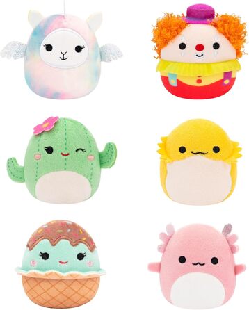 Мікрофігурки Squishmallows SQMM0009-6 шт., супервеликі міні-фігурки, 6,5 см Плюшеві фігурки Арчі, Родрі, Маріци, Майї, Бімбі, Люсі-Мей