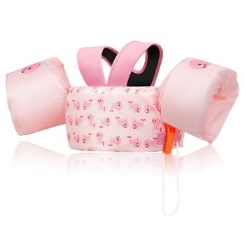 Дитячі плавки MoKo, мультяшна плавка з Y-подібним дизайном, ременями безпеки та аварійним свистком для хлопчиків та дівчаток вагою 20-50 фунтів. Рожевий кит для 20-50 фунтів.