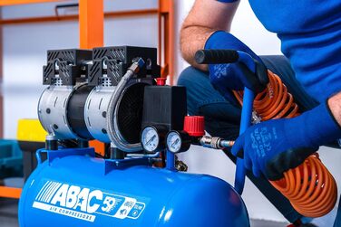 Малошумний повітряний компресор EASE-AIR 24, безмасляний повітряний компресор, максимальний тиск 8 бар, потужність 1 к.с., 24-літр