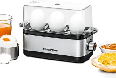 Яйцеварка ROMMELSBACHER ER 300 - на 1-3 яйця, регульована твердість, електронний контроль часу приготування, нагрівальний лоток з