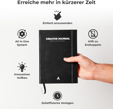 Щоденник успіху ОРІГІНАЛ - Книга-щоденник для фокусування, структурування та мотивації (вкл. відеокурс) Щоденник для дорослих, Планувальник, Книжковий щоденник, Щоденник (чорний)