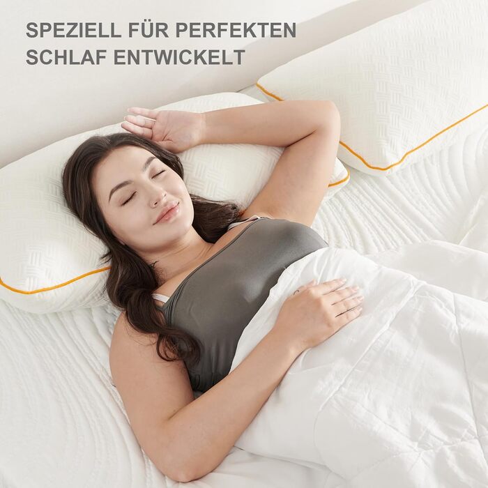 Подушка 40x80 см (комплект з 2 шт.), подушка з піни з ефектом пам&39яті - наповнювач для сну, регульована по висоті подушка з блискавкою, знімна/пральна наволочка 40 x 80 см 2