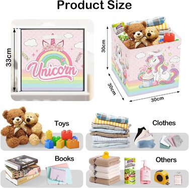 Коробка для зберігання 3 шт. и єдиноріг веселковий кошик для зберігання дітей складаний хмара зірка куб органайзер для іграшок, книг та одягу, макаронів, 30