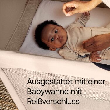 Легка, складна дорожня ліжечко та компактний манеж 2-в-1 з матрацом, розкладається за 1 секунду, для немовлят та малюків, включаючи сумку для перенесення, кольору Desert Taupe.