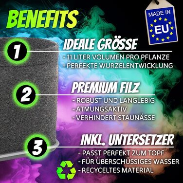 Горщики для рослин з блюдцями та без них у наборі, квадратні фетрові горщики об&39ємом 11 л кожен, тканинні горщики для вирощування та культивування рослин, 3 фетрових горщики з блюдцями