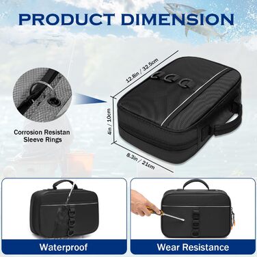 Маленька рибальська сумка з 4 одинарними та 2 подвійними кишенями для риболовних приманок, волосіні, гачків, грузила