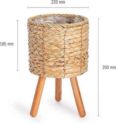 Кашпо для квітів Кашпо з натурального ротангу з фольгованою вставкою Горщик для рослин герметичний великий для кімнатних рослин, к