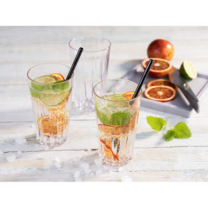 Набір з 6 високоякісних пластикових склянок Tritan об'ємом 0,4 л, без вмісту БФА, кришталевий вигляд, небиткі багаторазові склянки