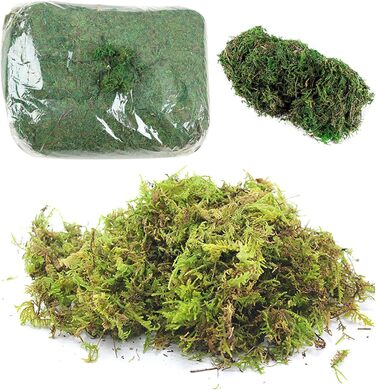Упаковки Штучний імітаційний мох, зручний і практичний штучний зелений мох Штучний оленячий мох Імітація лишайників Підроблені зелені рослини для рослин Прикраса саду патіо, 2