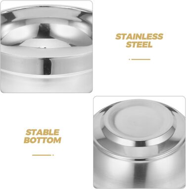 Двошарова чаша з нержавіючої сталі 5,1 дюйма ізольована проти гарячого дитяча чаша супова чаша для дому, кемпінгу, сімейного посуду для рису