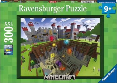 Дитячий пазл Ravensburger 13334 - Minecraft Cutaway - 300 елементів XXL Пазл Minecraft для дітей від 9 років, подарунки Minecraft